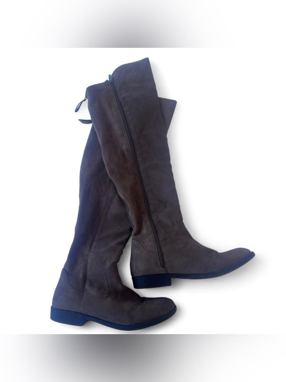 Style & Co Brown Knee-High Boots | Faux Suede | Side Zip | Women’s 9.5
